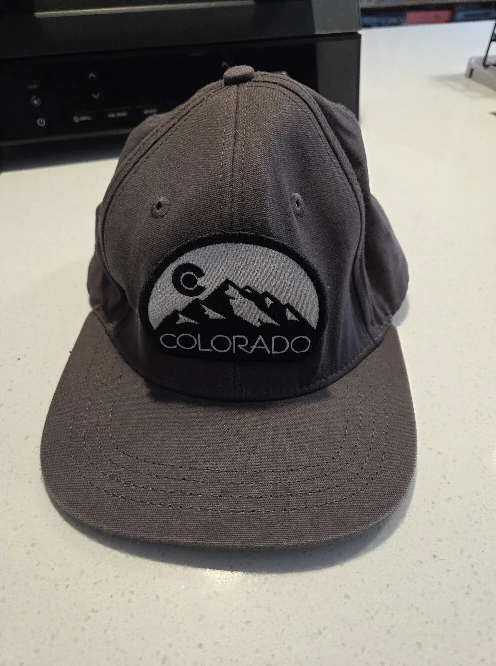 Colorado Limited Gray Black & White Mountains State Logo Men's Snapback Hat